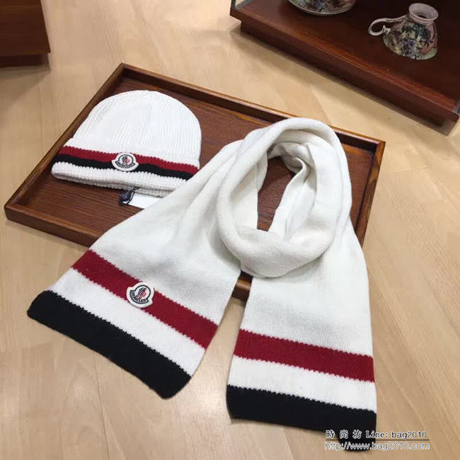 MONCIER蒙口 專櫃同步 時尚保暖羊絨帽子圍巾套裝 LLWJ8597